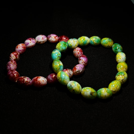 Marble Finish Beaded Bracelets