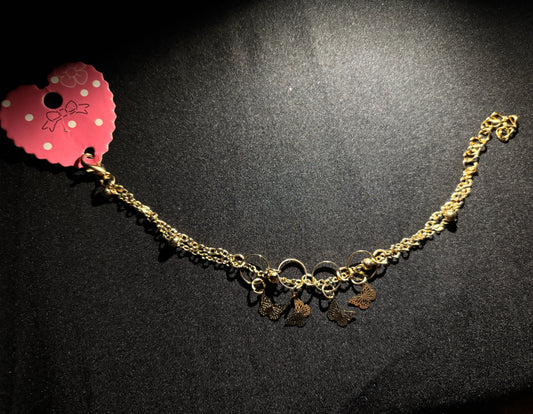 Elegant Gold-Toned Butterfly Charm Chain for Women