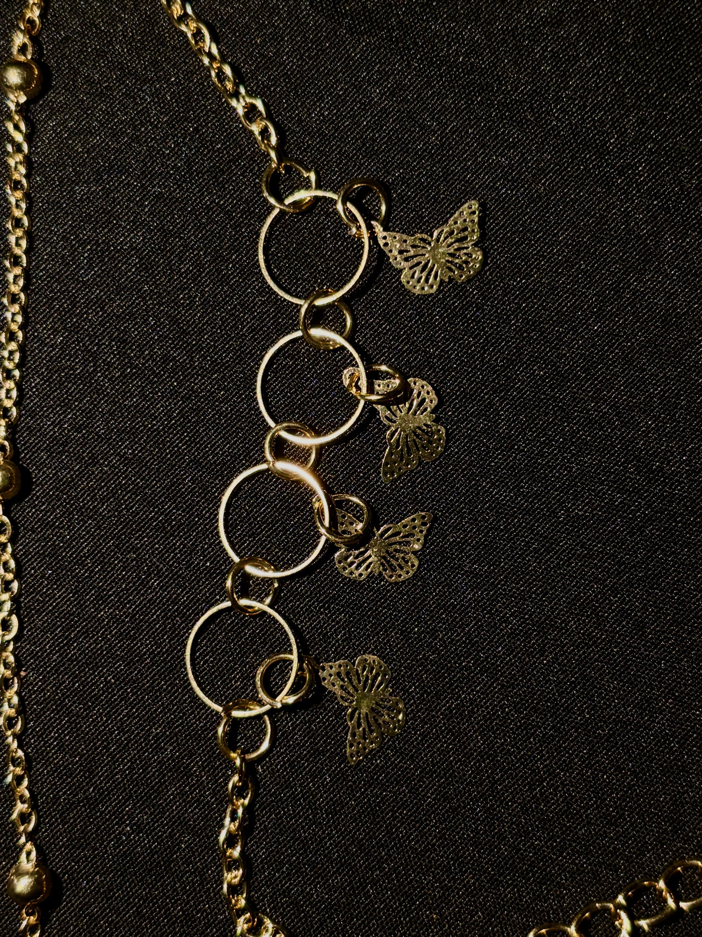 Elegant Gold-Toned Butterfly Charm Chain for Women