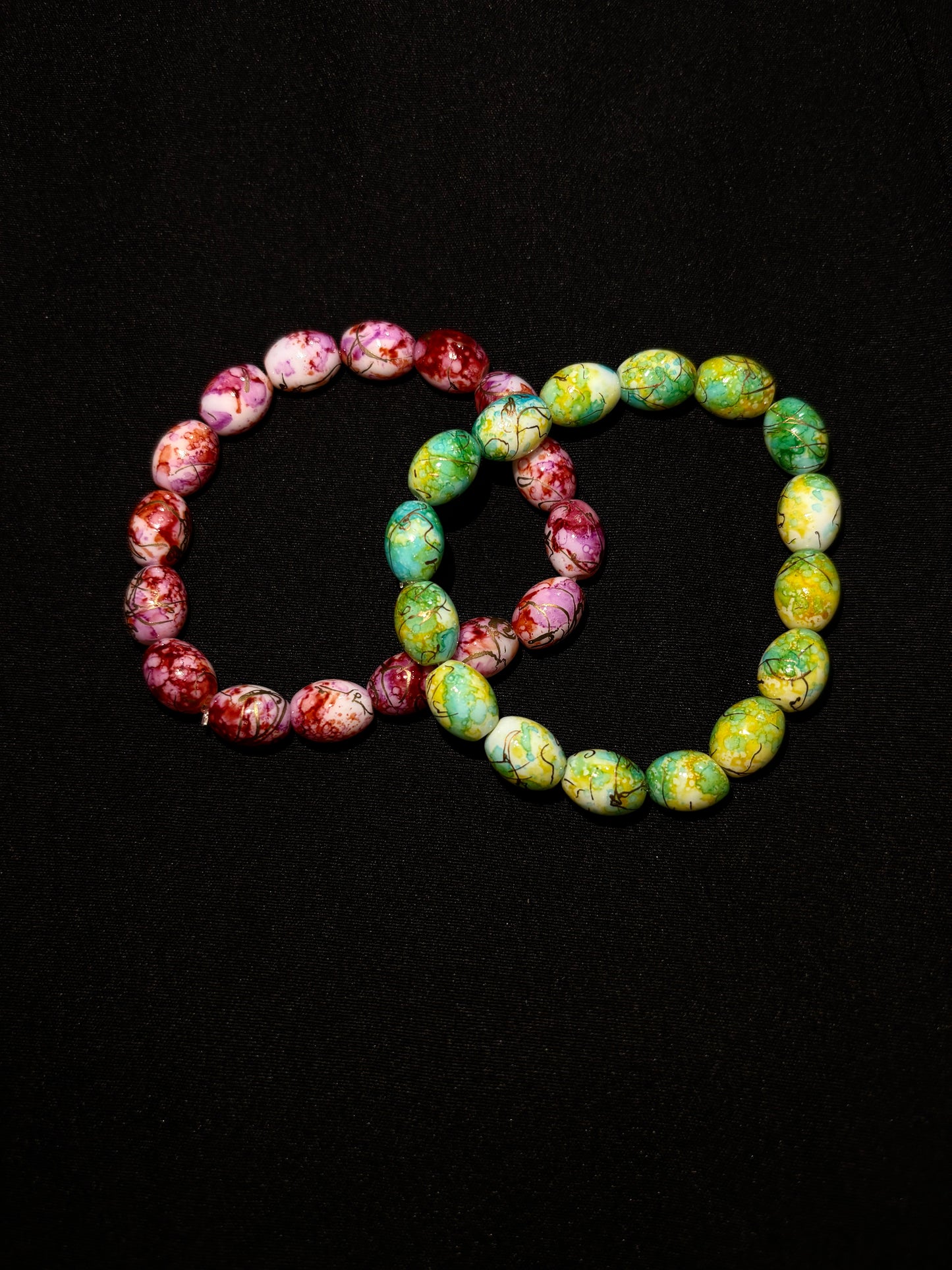 Marble Finish Beaded Bracelets